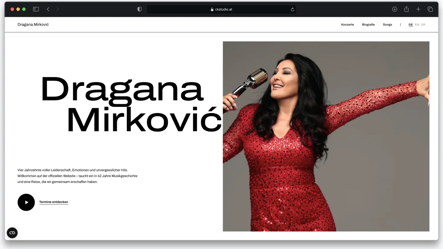 Website der Saengerin Dragana Mirkovic