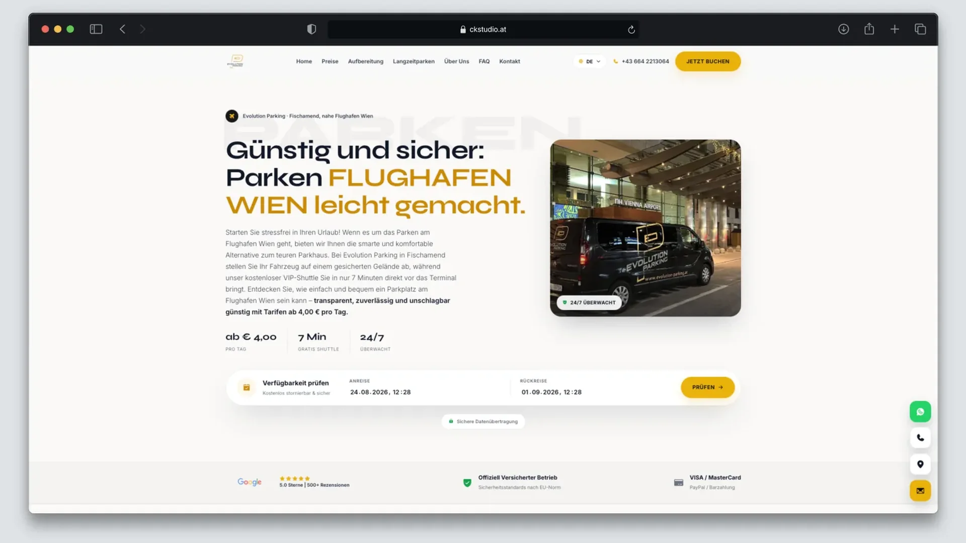 Website Flughafen